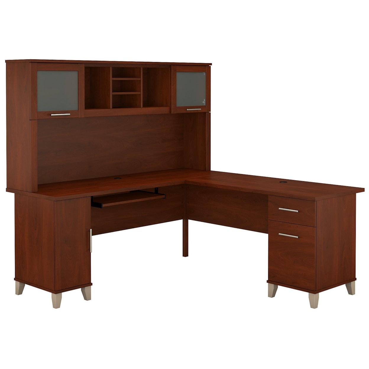 Bush Somerset L Shaped Desk with Hutch