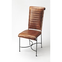 BUTLER BUXTON IRON & LEATHER SIDE CHAIR