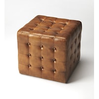 BUTLER LEON BROWN LEATHER OTTOMAN