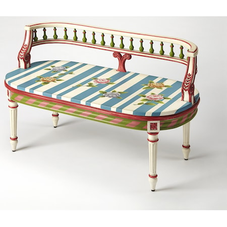 Mansfield Hand Painted Bench