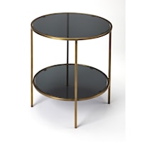 Roxanne Iron & Glass End Table