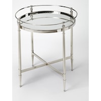 Crosby Metal & Mirror End Table