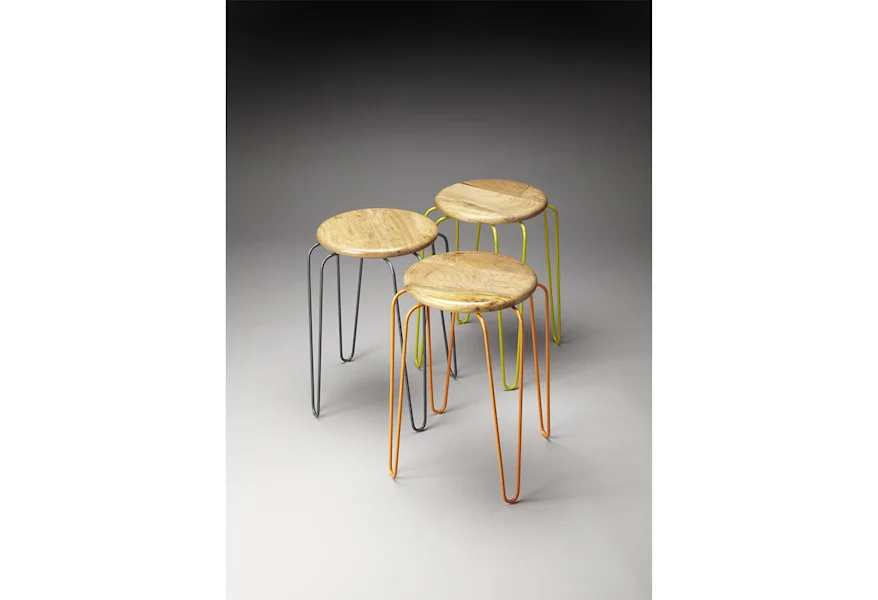 Industrial Chic Stackable Stools by Butler Specialty Company at Mueller Furniture