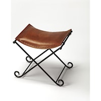 Melton Brown Leather Stool