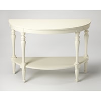 Amherst White Demilune Console Table