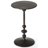 Zora Black Iron Pedestal End Table