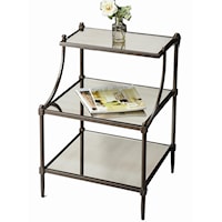 Tiered Side Table with Metal Frame