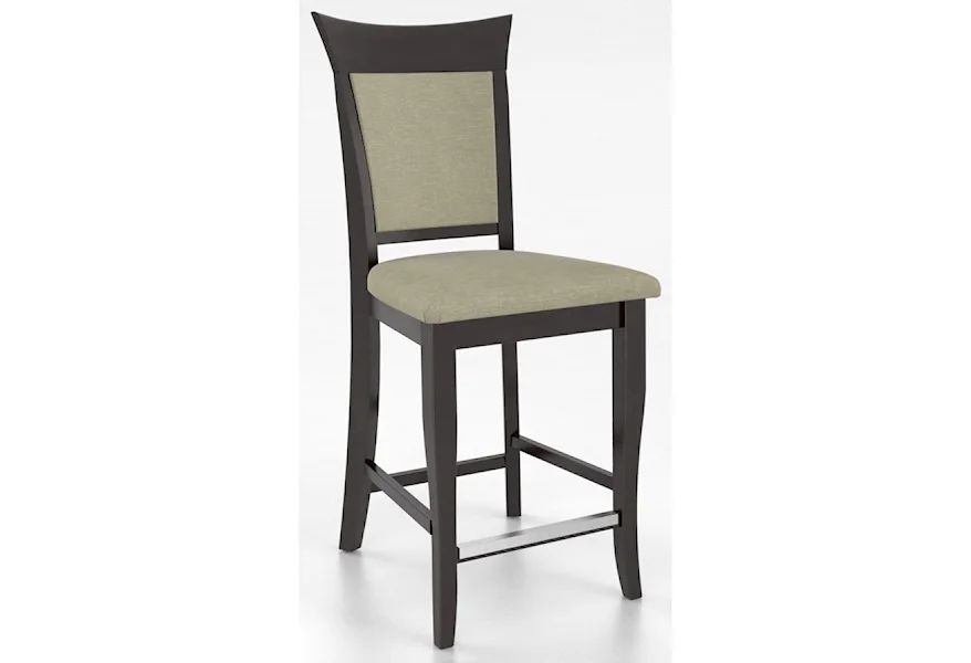 Bar Stools Customizable 24" Upholstered Fixed Stool by Canadel at Jordan's Home Furnishings