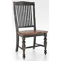 Customizable Side Chair with Distressed Finish