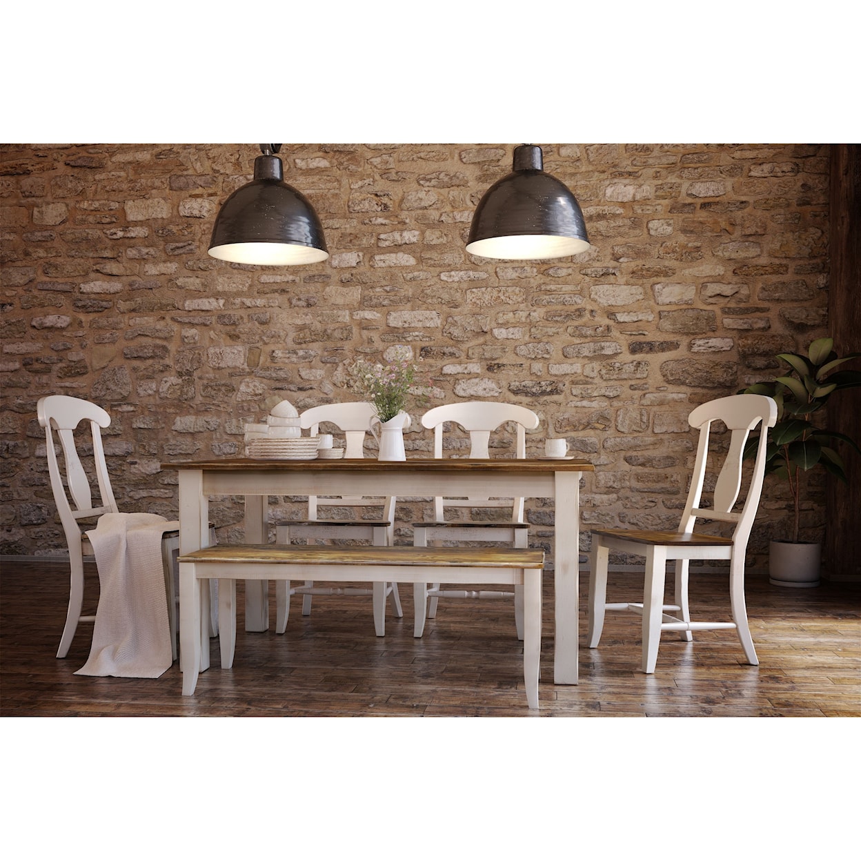Canadel Champlain - Custom Dining Customizable Table Set with Bench