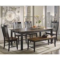 Customizable Rectangular Table Set with Bench