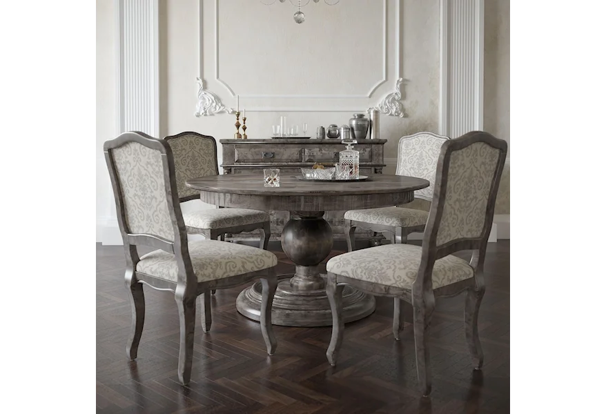 Champlain - Custom Dining Customizable Round Dining Table Set by Canadel at Jordan's Home Furnishings
