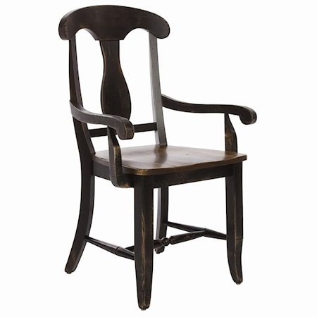 Customizable Splat Back Dining Arm Chair