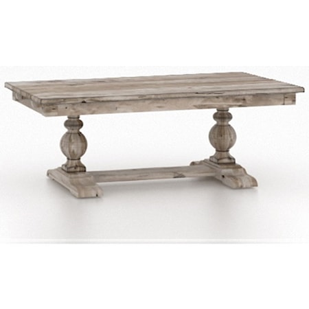 Customizable Rectangular Table with Trestle Base