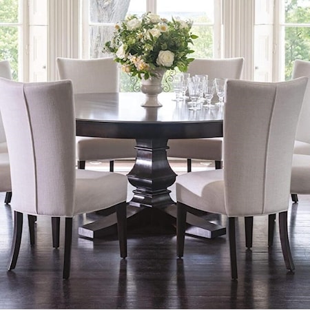 Customizable 72" Round Dining Table with Pedestal Base