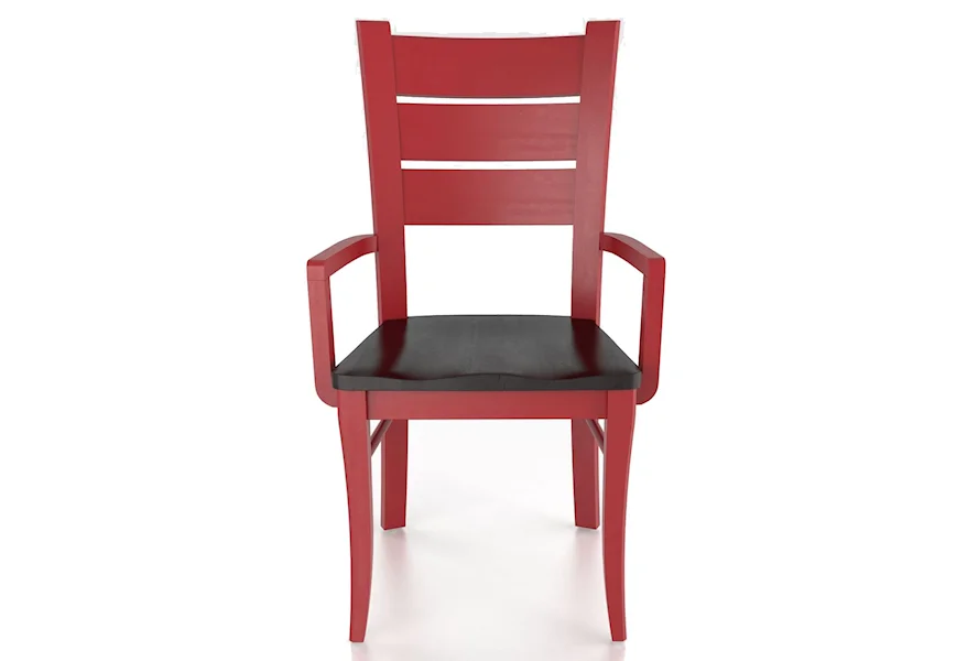 Custom Dining <b>Customizable</b> Arm Chair - Wood Seat by Canadel at Steger's Furniture