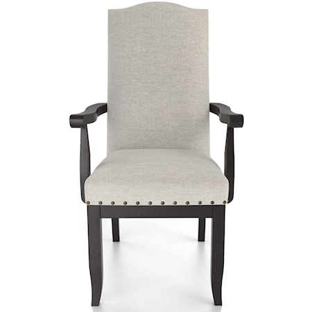 Customizable Upholstered Arm Chair with Nailhead Trim