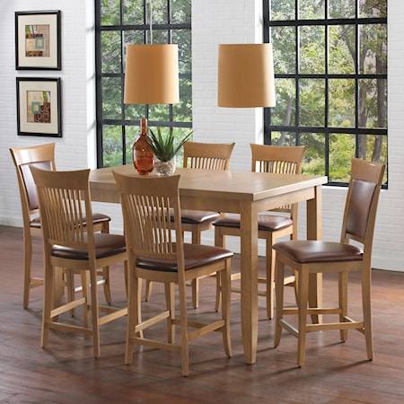 Customizable Counter Height Table Set with Leaf