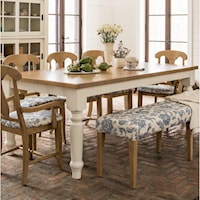 Customizable Rectangular Dining Table with Turned Legs