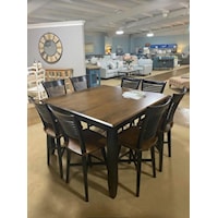 Customizable 9 PC Counter Height Table with Swivel Stools