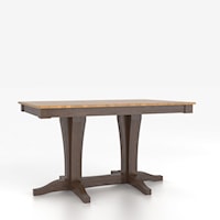 Customizable Rectangular Counter Height Table with Pedestal