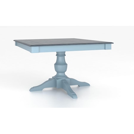 Customizable Square Table with Pedestal