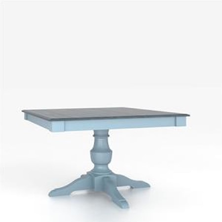 &lt;b&gt;Customizable&lt;/b&gt; Square Table w/ Pedestal