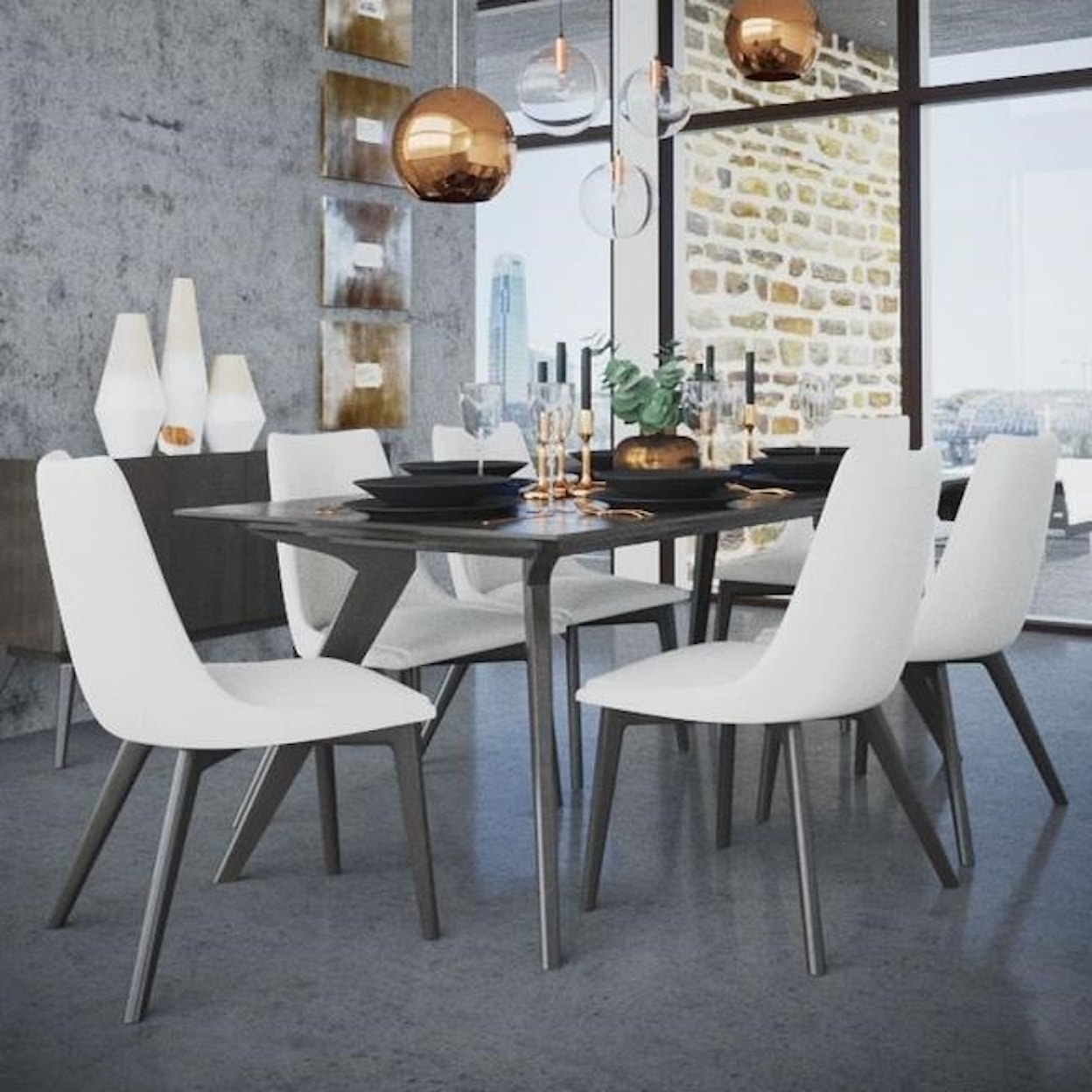 Canadel Downtown - Custom Dining Customizable Rectangular Table Set