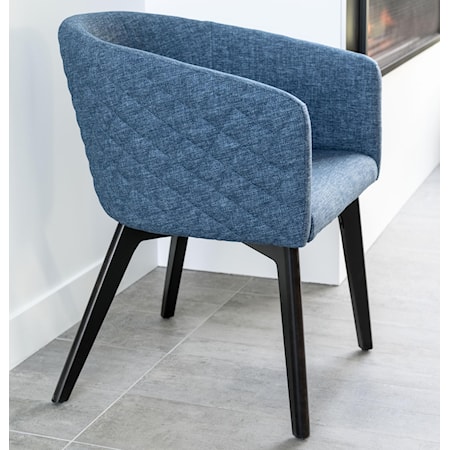 Contemporary Customizable Quilted Dining Chair with Arms
