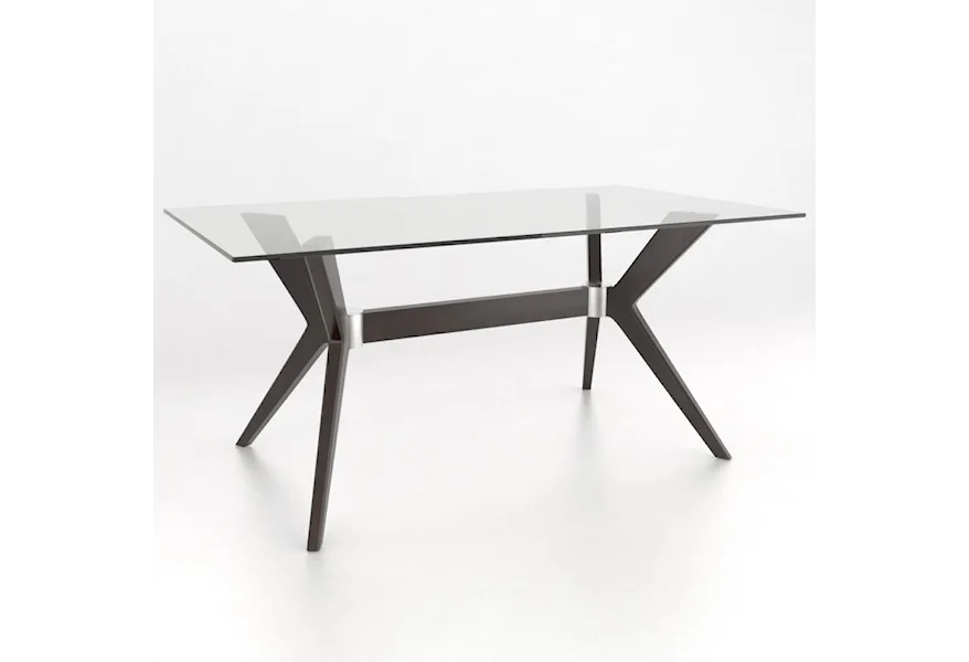 Downtown - Custom Dining Customizable Rectangular Table w/ Glass Top by Canadel at Dinette Depot
