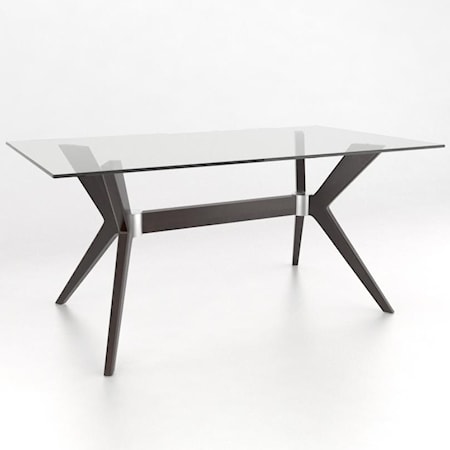 Contemporary Customizable Rectangular Table with Glass Top