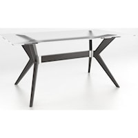 Customizable Contemporary Glass Top Dining Table