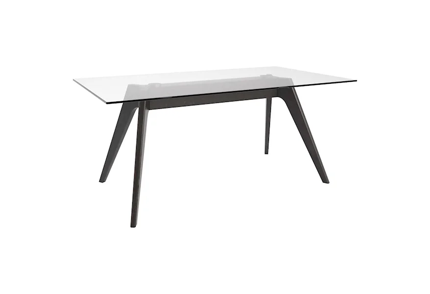 Downtown - Custom Dining Customizable Rectangular Table w/ Glass Top by Canadel at Saugerties Furniture Mart