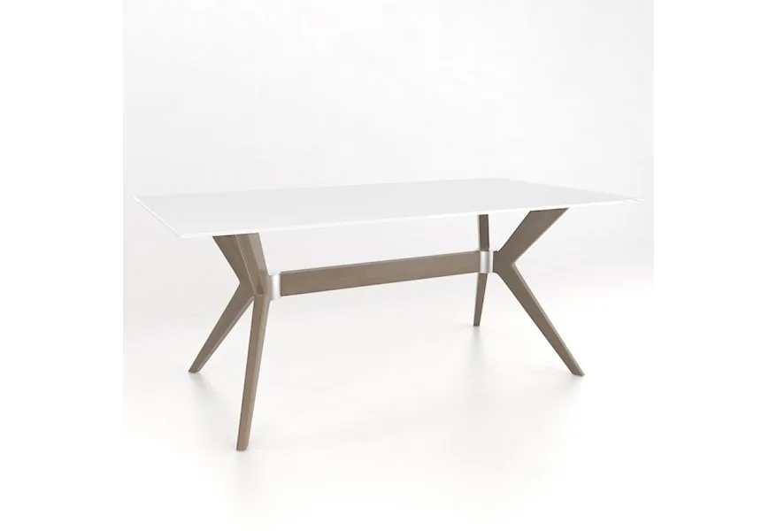 Downtown - Custom Dining Customizable Rectangular Table w/ Glass Top by Canadel at Dinette Depot