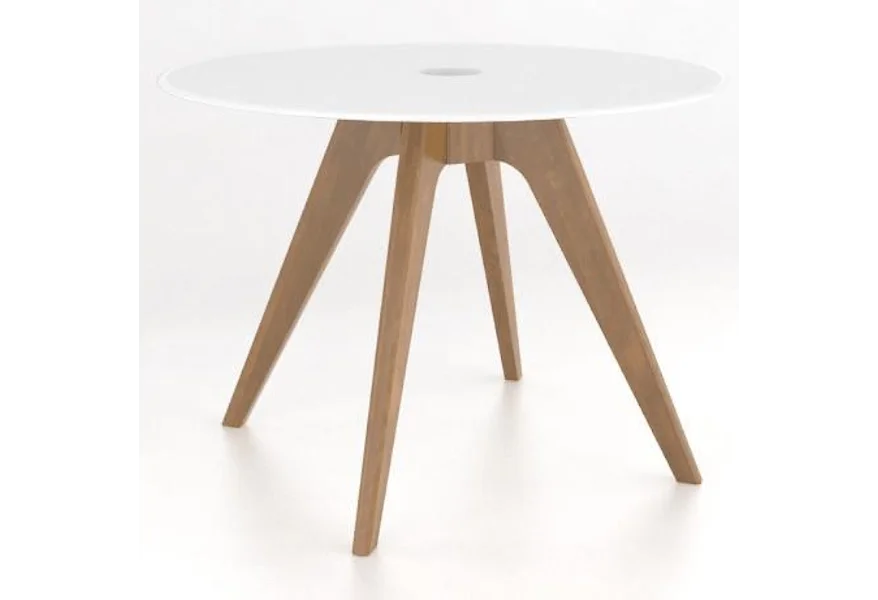 Downtown - Custom Dining Customizable Round Glass Top Table by Canadel at Johnny Janosik