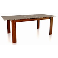 Contemporary Customizable Glass Top Rectangular Table with Leaf