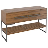 Customizable Wooden Buffet With Metal Legs