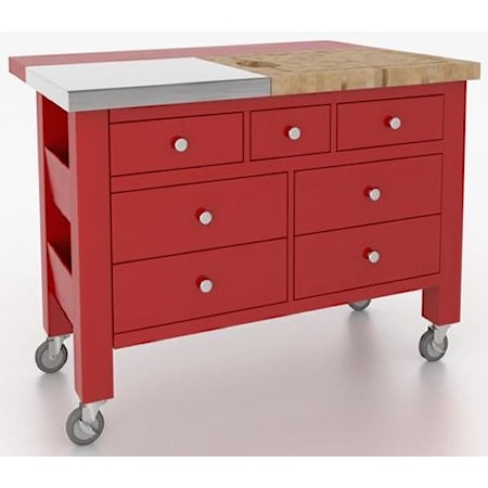 Gourmet Tomato Red Kitchen Island