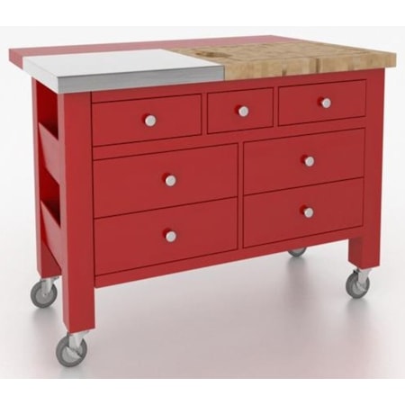 Gourmet Tomato Red Kitchen Island