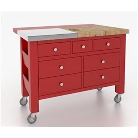 Gourmet Tomato Red Kitchen Island