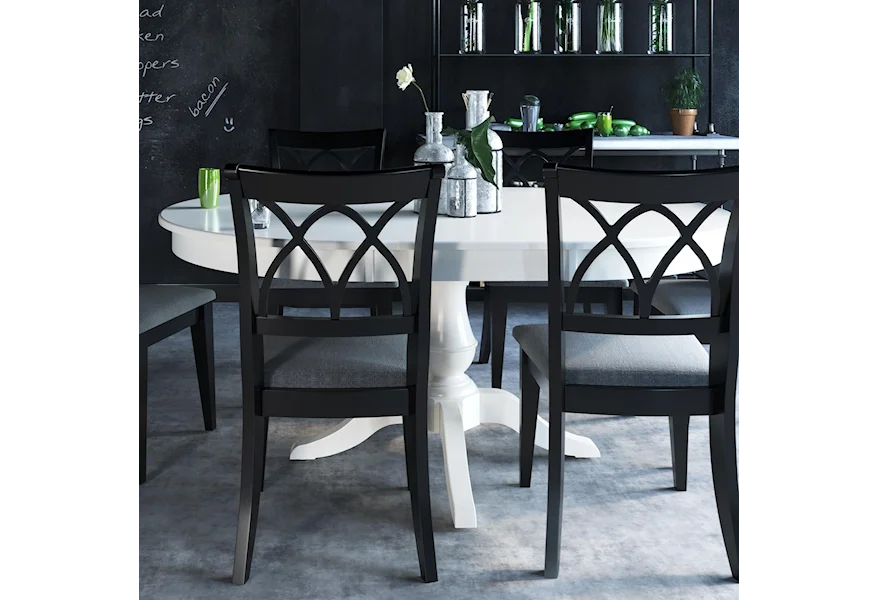 Gourmet - Custom Dining Customizable Round/Oval Table with Pedestal by Canadel at Dinette Depot