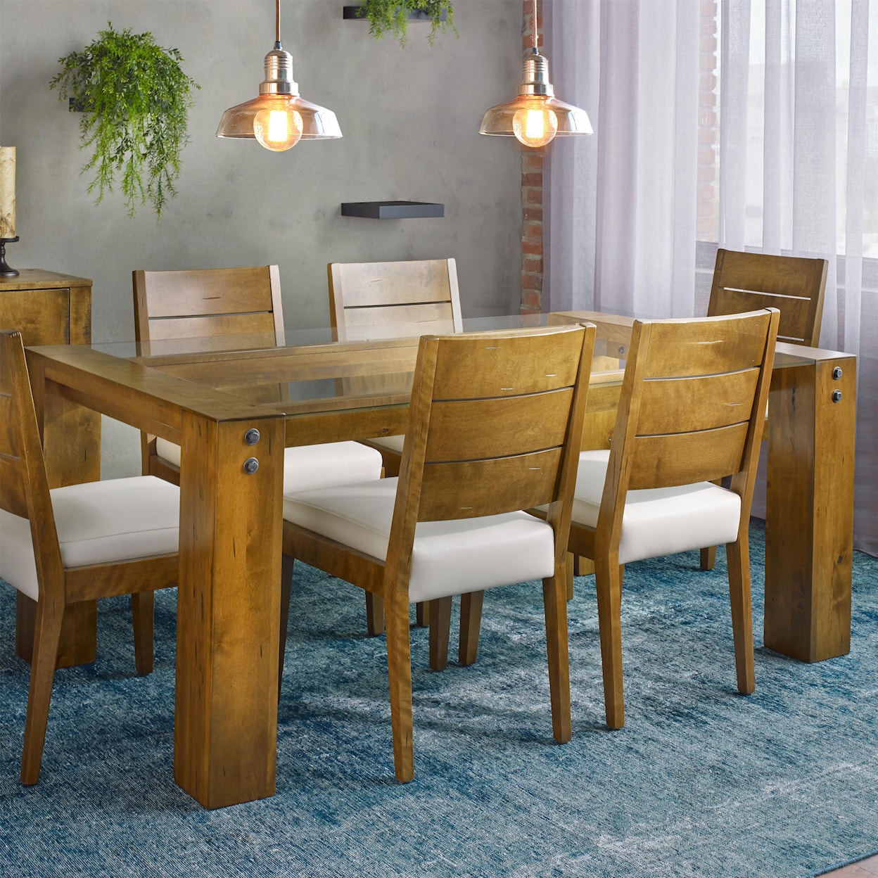 Canadel Loft - Custom Dining Customizable Glass Top Dining Table