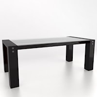 Customizable Rectangular Glass Top Dining Table
