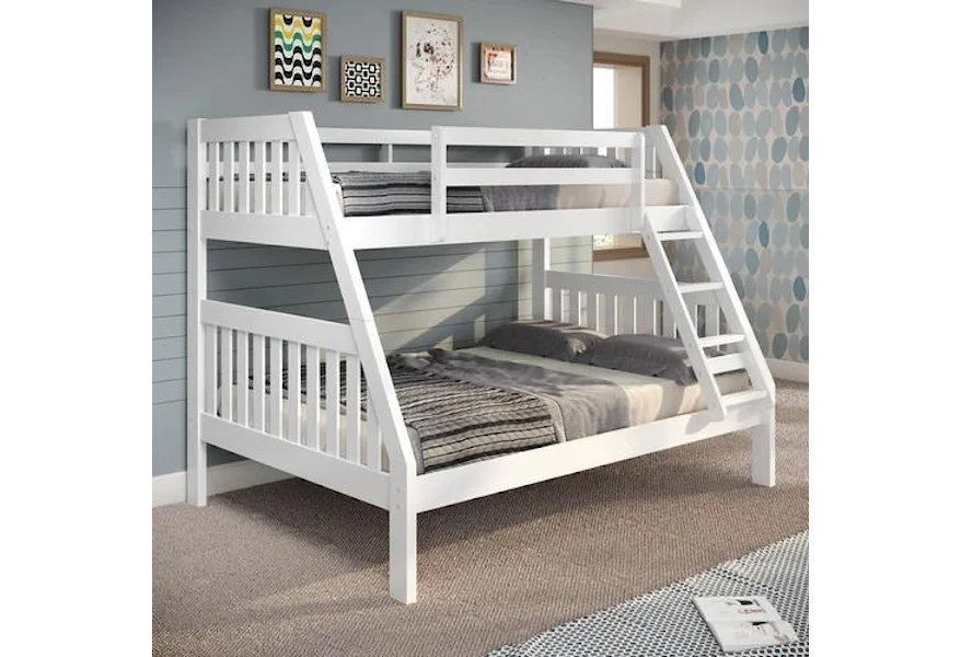 Bunk Beds Twin-Over-Full Bunk Bed - White by Canal House at Westrich Furniture & Appliances