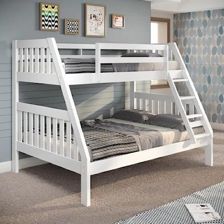 Twin Over Full Mission Style Bunk Bed - White