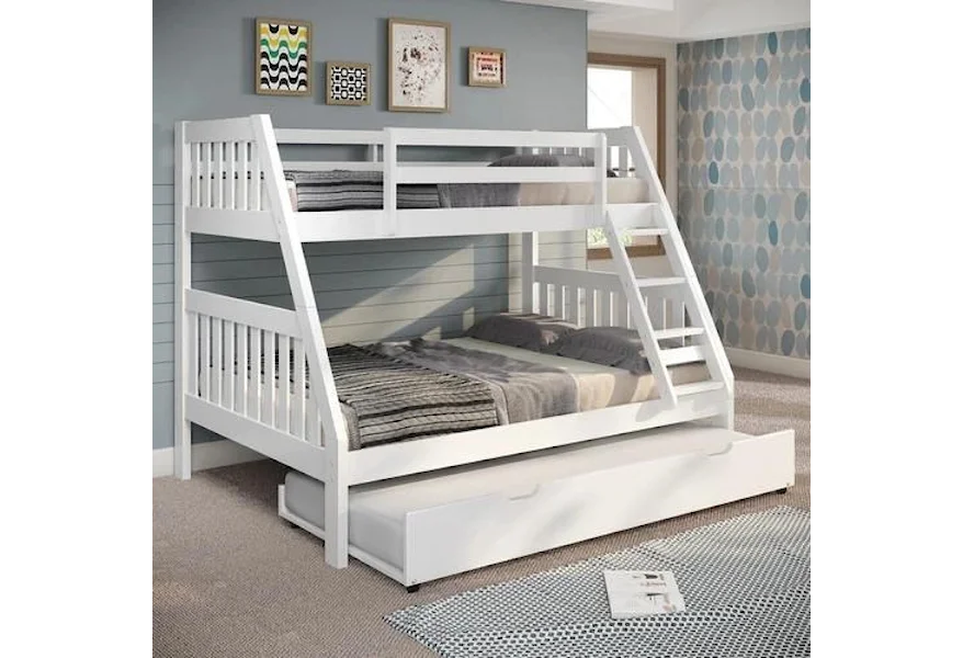 Bunk Beds Twin-Over-Full Bunk Bed White with Trundle U by Canal House at Westrich Furniture & Appliances
