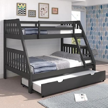 Twin-Over-Full Bunk Bed with Trundle Unit