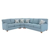Three Piece Sectional Sofa with RAF Sleeper