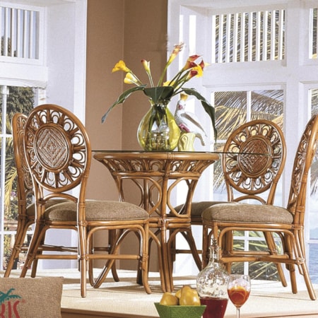Glass Top Table With Four Side Chairs