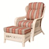 Capris Furniture 341 Collection Wicker Rattan Chair and Ottoman